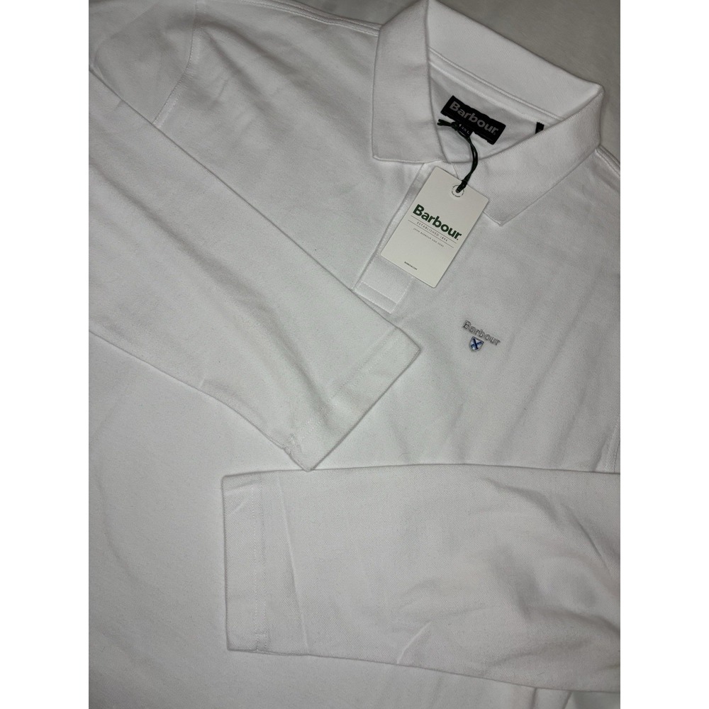 Barbour International Men's Long Sleeve Rugby Style Polo Shirt White NWT‎ 2XL